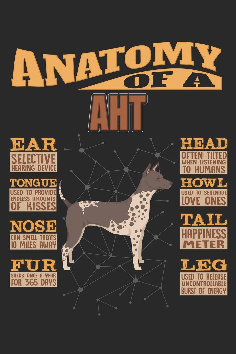 Anatomy Of A AHT: Anatomy Of A American Hairless Terrier Notebook Journal 6x9 Personalized Customized Gift For American Hairless Terrier Mom Dad Lined Paper
