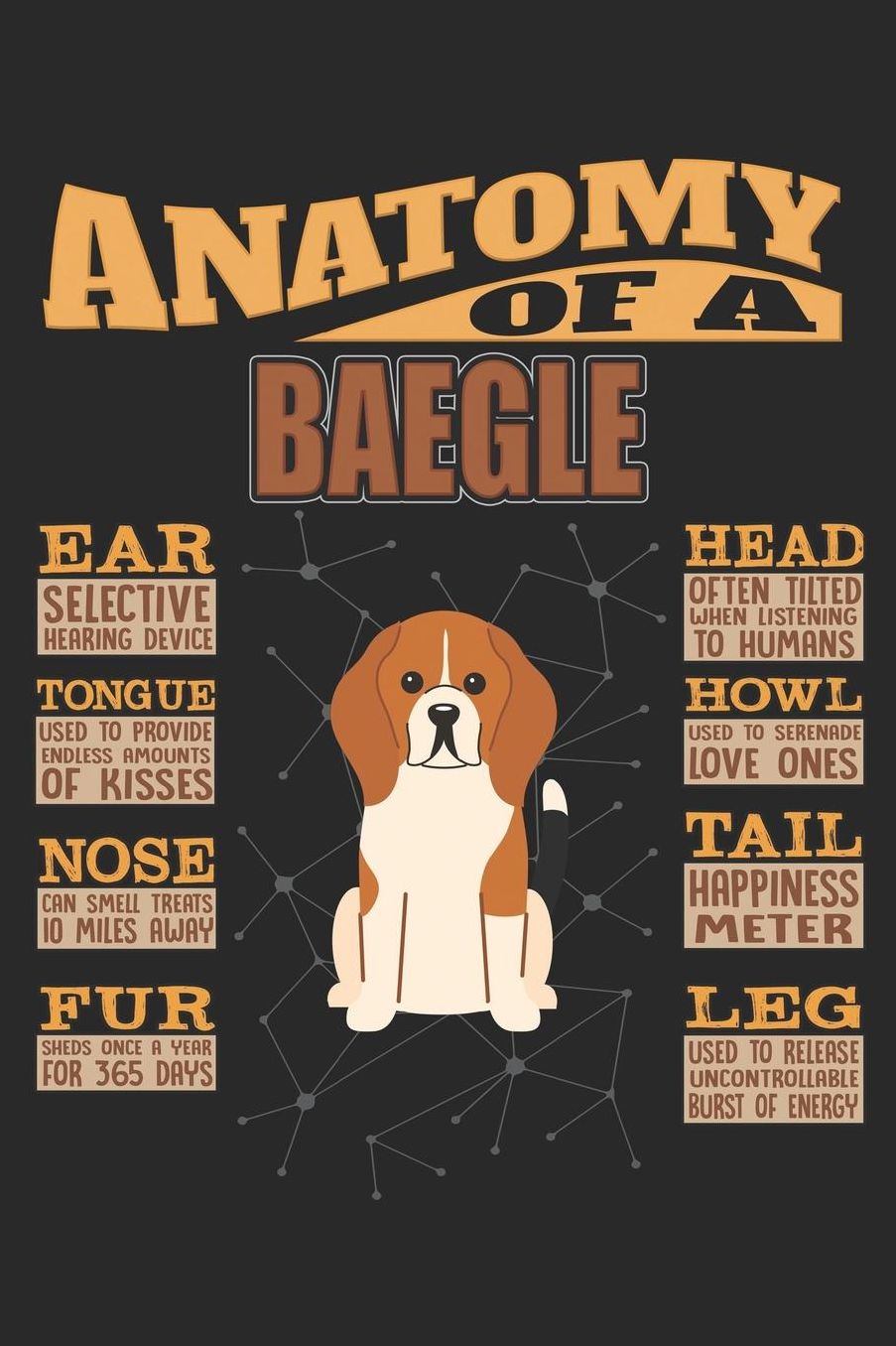 Anatomy Of A Baegle English dog: Anatomy Of A Baegle Notebook Journal 6x9 Personalized Customized Gift For Beagle Mom Dad Lined Paper