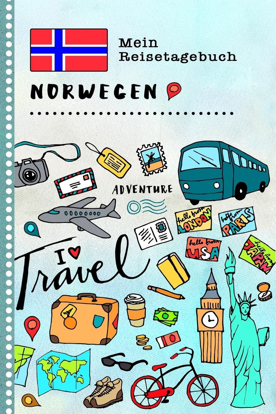 Norwegen Mein Reisetagebuch: Kinder Reise Aktivitï¿½tsbuch zum Ausfï¿½llen, Eintragen, Malen, Einkleben A5 - Ferien unterwegs Tagebuch zum Selberschreiben - Urlaubstagebuch Journal fï¿½r Mï¿½dchen, Jungen