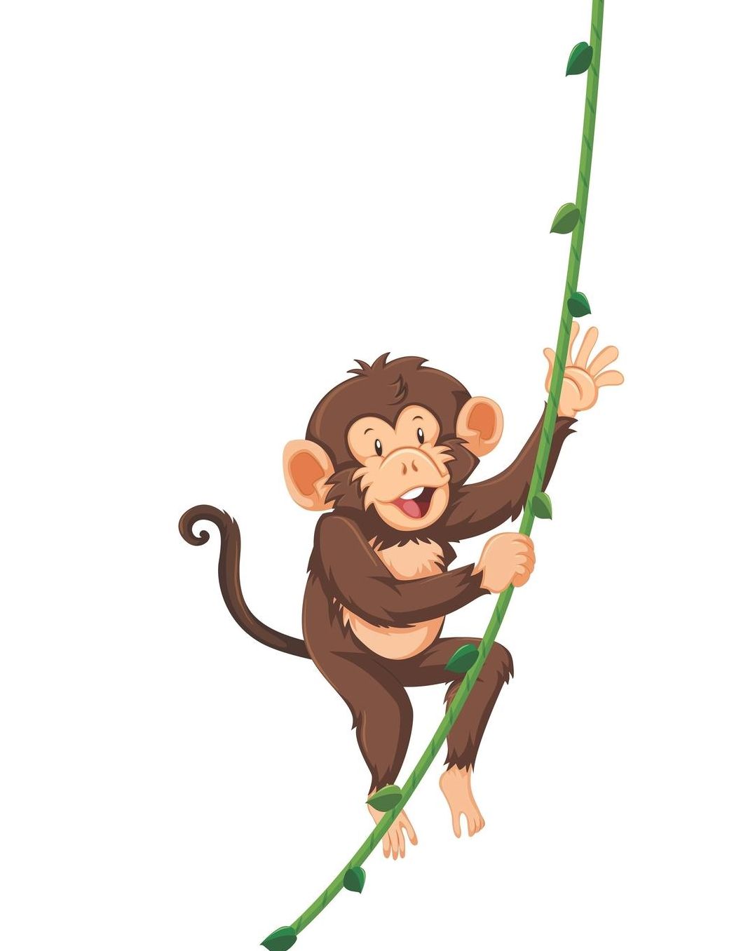 Monkey on Liana in the Jungle Blank Lined Notebook
