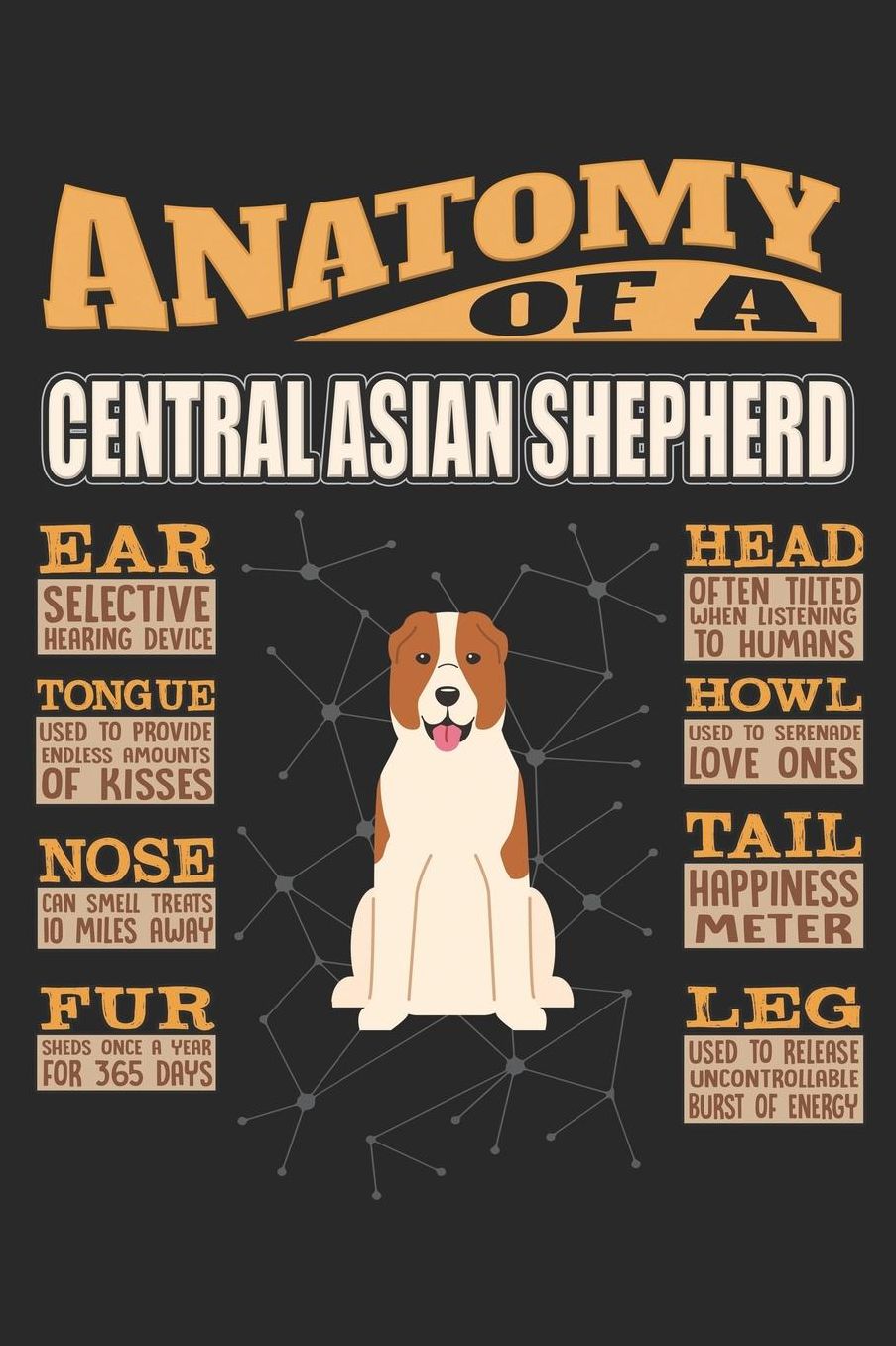 Anatomy Of A Central Asian Shepherd: Anatomy Of A Central Asian Shepherd Notebook Journal 6x9 Personalized Customized Gift For Central Asian Shepherd Mom Dad Lined Paper