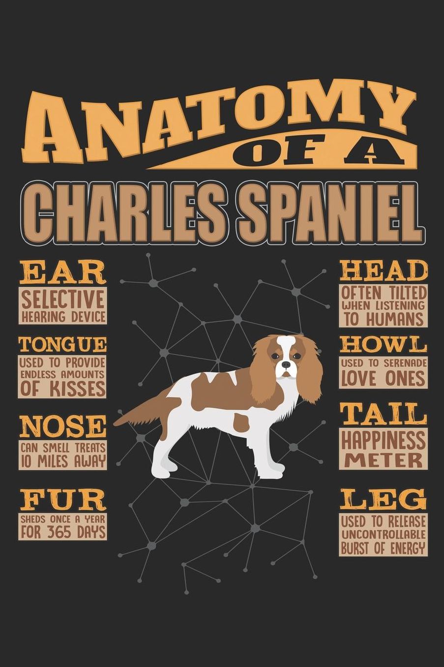 Anatomy Of A Charles Spaniel: Anatomy Of A Charles Spaniel Notebook Journal 6x9 Personalized Customized Gift For Charles Spaniel Mom Dad Lined Paper