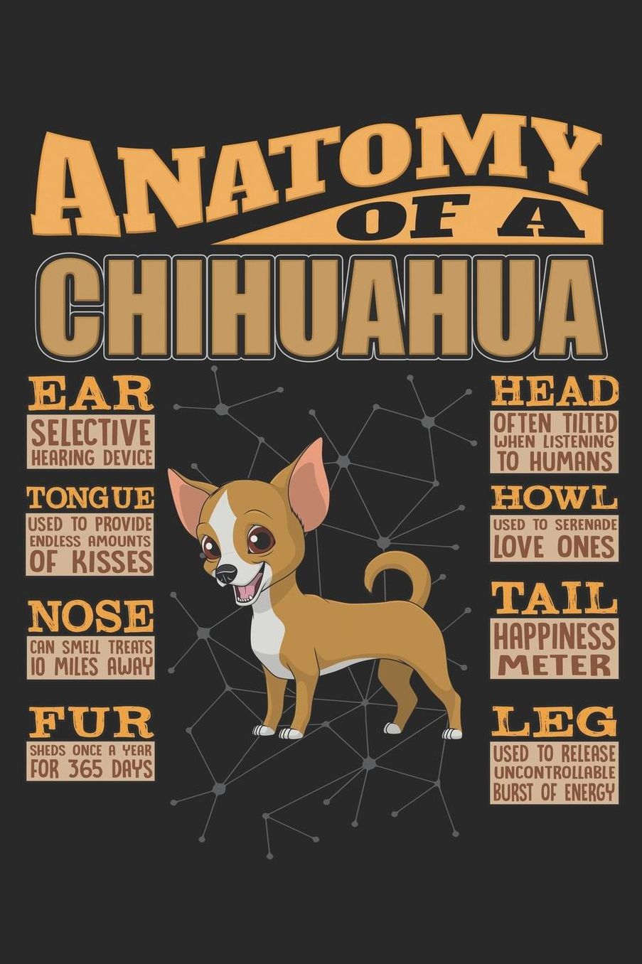 Anatomy Of A Chihuahua: Anatomy Of A Chihuahua Notebook Journal 6x9 Personalized Customized Gift For Chihuahua Mom Dad Lined Paper
