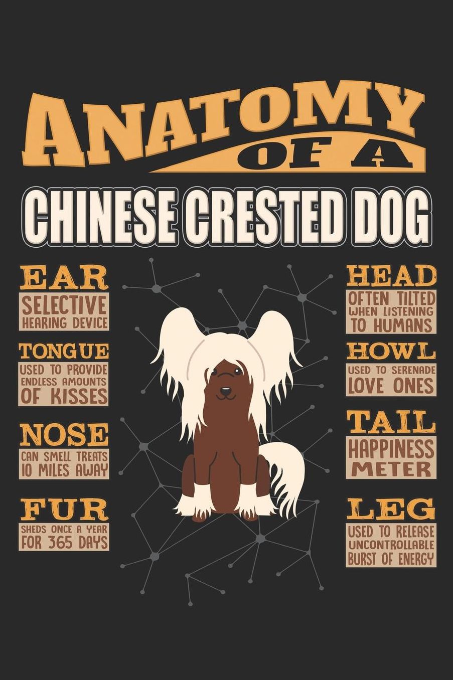 Anatomy Of A Chinese Crested Dog: Anatomy Of A Chinese Crested Dog Notebook Journal 6x9 Personalized Customized Gift For Chinese Crested Dog Mom Dad Lined Paper