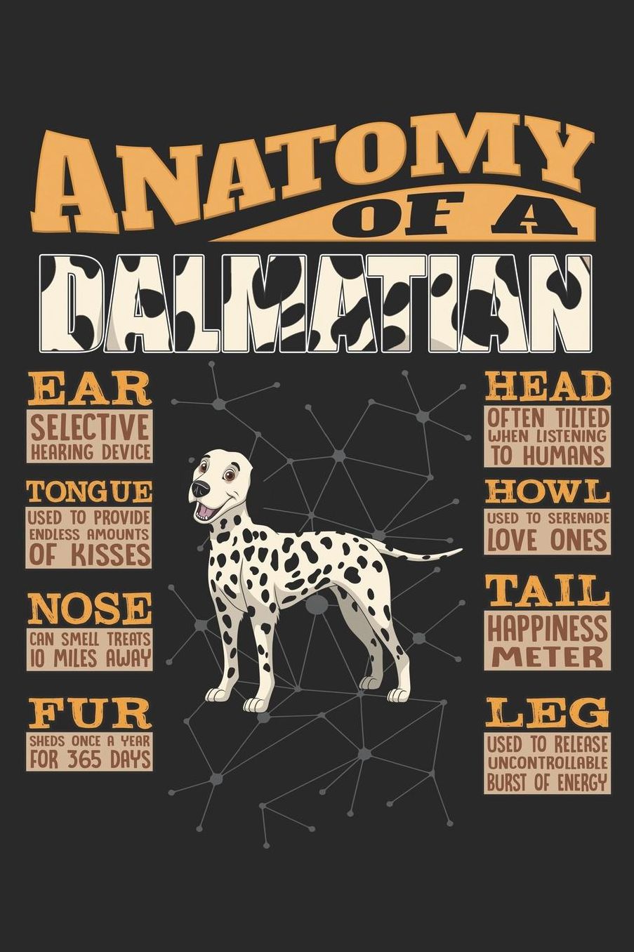 Anatomy Of A Dalmatian: Anatomy Of A Dalmatian Notebook Journal 6x9 Personalized Customized Gift For Dalmatian Mom Dad Lined Paper
