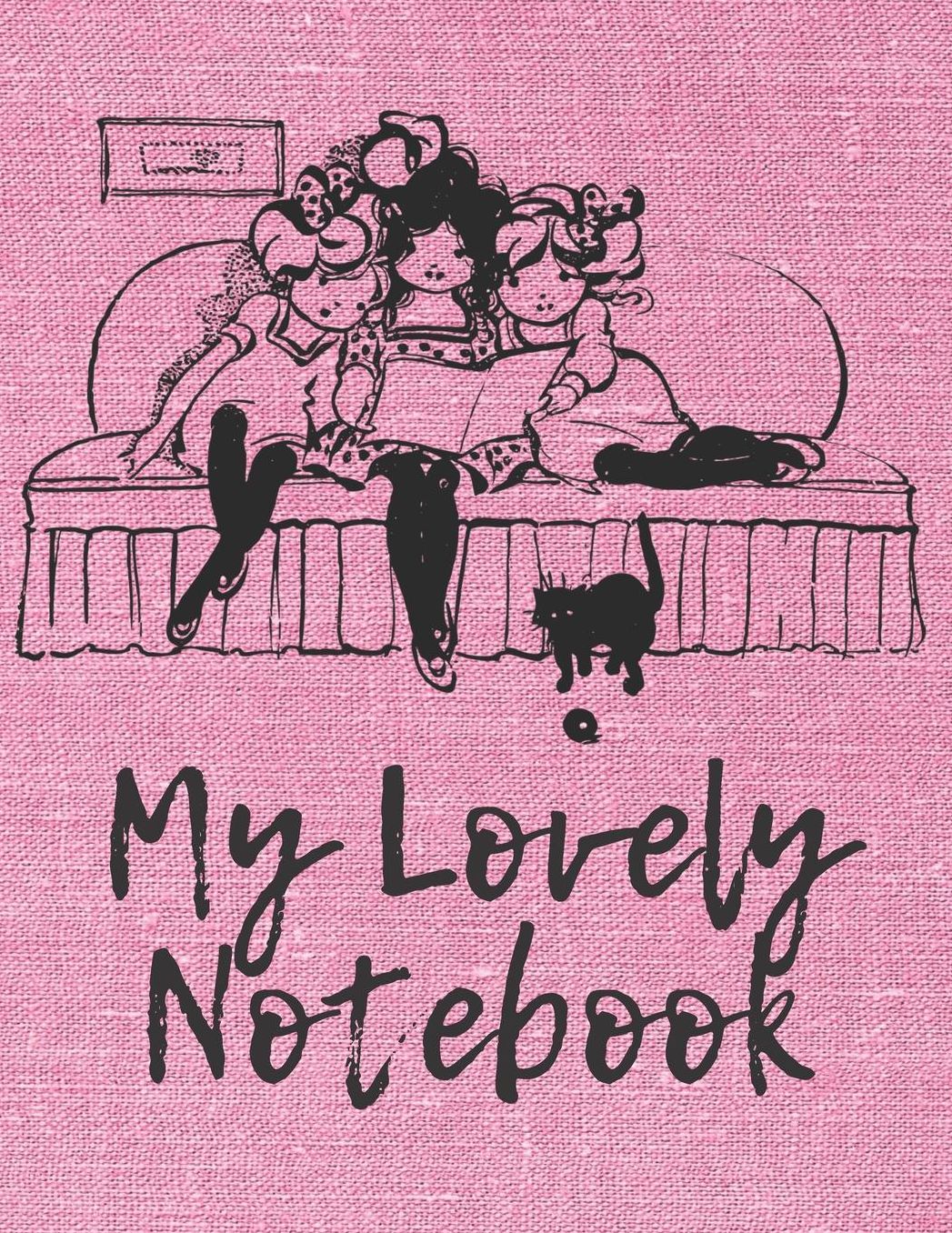 My Lovely Notebook: Personal Journal Notebook Sketchbook with Girls and Cats Perfect for Drawing, Writing, for School Student Office Home and Class; 110 Lined Pages
