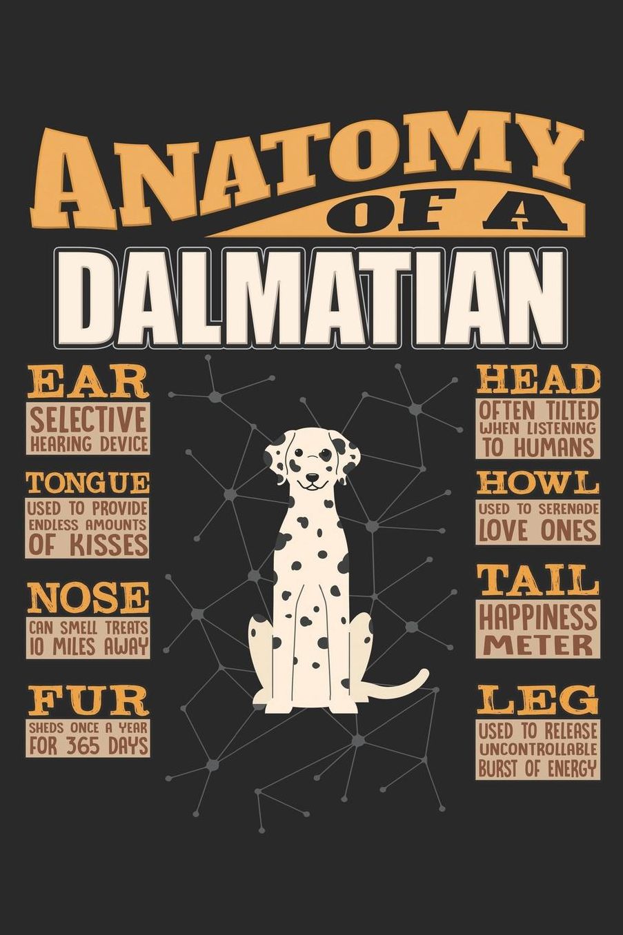 Anatomy Of A Dalmatian: Anatomy Of A Dalmatian Notebook Journal 6x9 Personalized Customized Gift For Dalmatian Mom Dad Lined Paper
