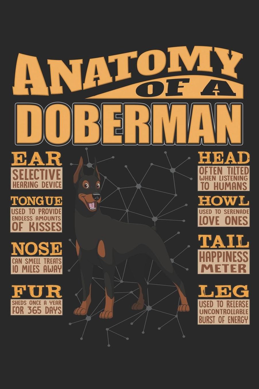 Anatomy Of A Doberman: Anatomy Of A Doberman Notebook Journal 6x9 Personalized Customized Gift For Doberman Mom Dad Lined Paper