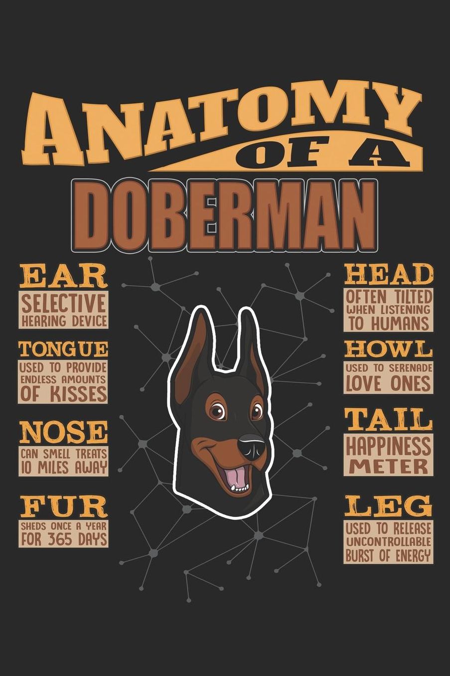 Anatomy Of A Doberman: Anatomy Of A Doberman Notebook Journal 6x9 Personalized Customized Gift For Doberman Mom Dad Lined Paper