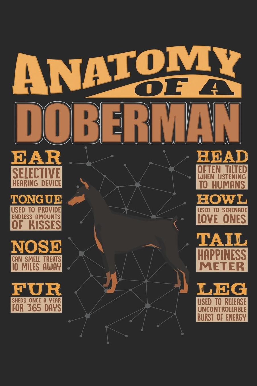 Anatomy Of A Doberman: Anatomy Of A Doberman Notebook Journal 6x9 Personalized Customized Gift For Doberman Mom Dad Lined Paper
