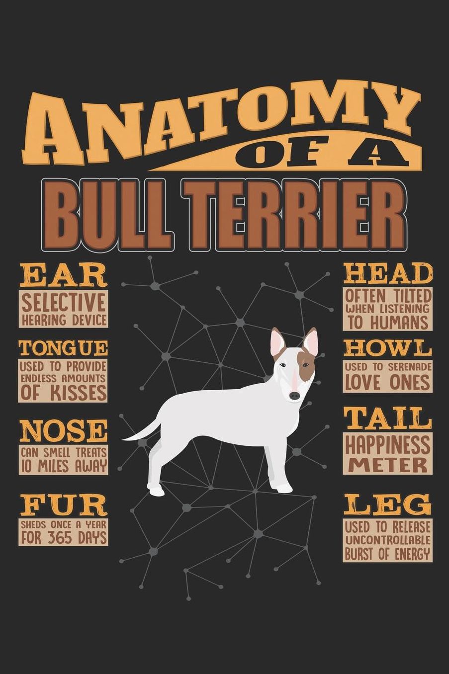 Anatomy Of A Bull Terrier: Anatomy Of A English Bull Terrier Notebook Journal 6x9 Personalized Customized Gift For English Bull Terrier Mom Dad Lined Paper