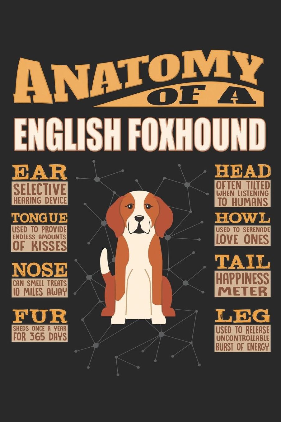 Anatomy Of A English Foxhound: Anatomy Of A English Foxhound Notebook Journal 6x9 Personalized Customized Gift For English Foxhound Mom Dad Lined Paper