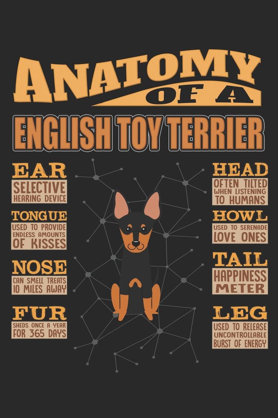 Anatomy Of A English Toy Terrier: Anatomy Of A English Toy Terrier Notebook Journal 6x9 Personalized Customized Gift For English Toy Terrier Mom Dad Lined Paper