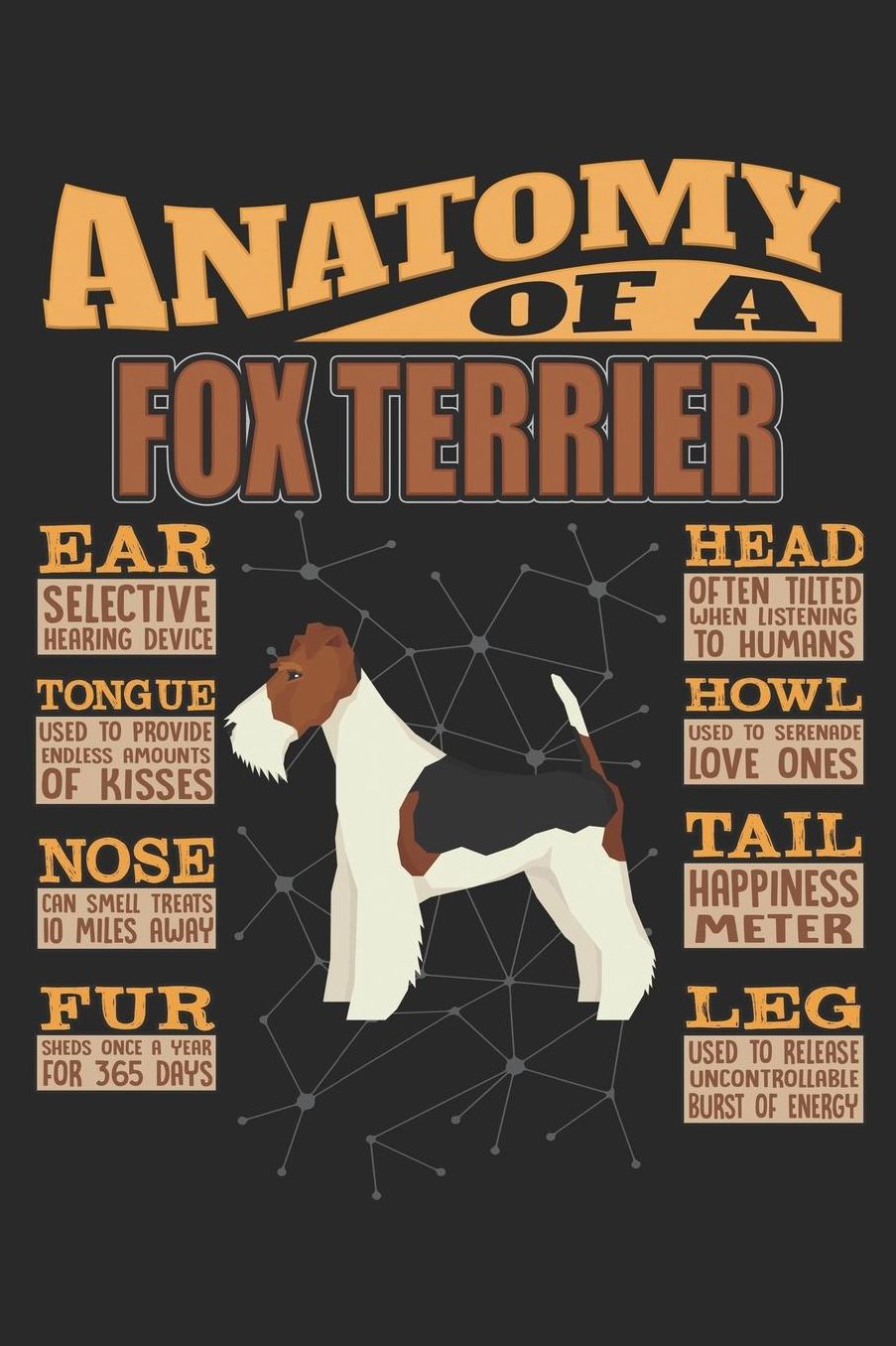 Anatomy Of A Fox Terrier: Anatomy Of A Fox Terrier Notebook Journal 6x9 Personalized Customized Gift For Fox Terrier Mom Dad Lined Paper