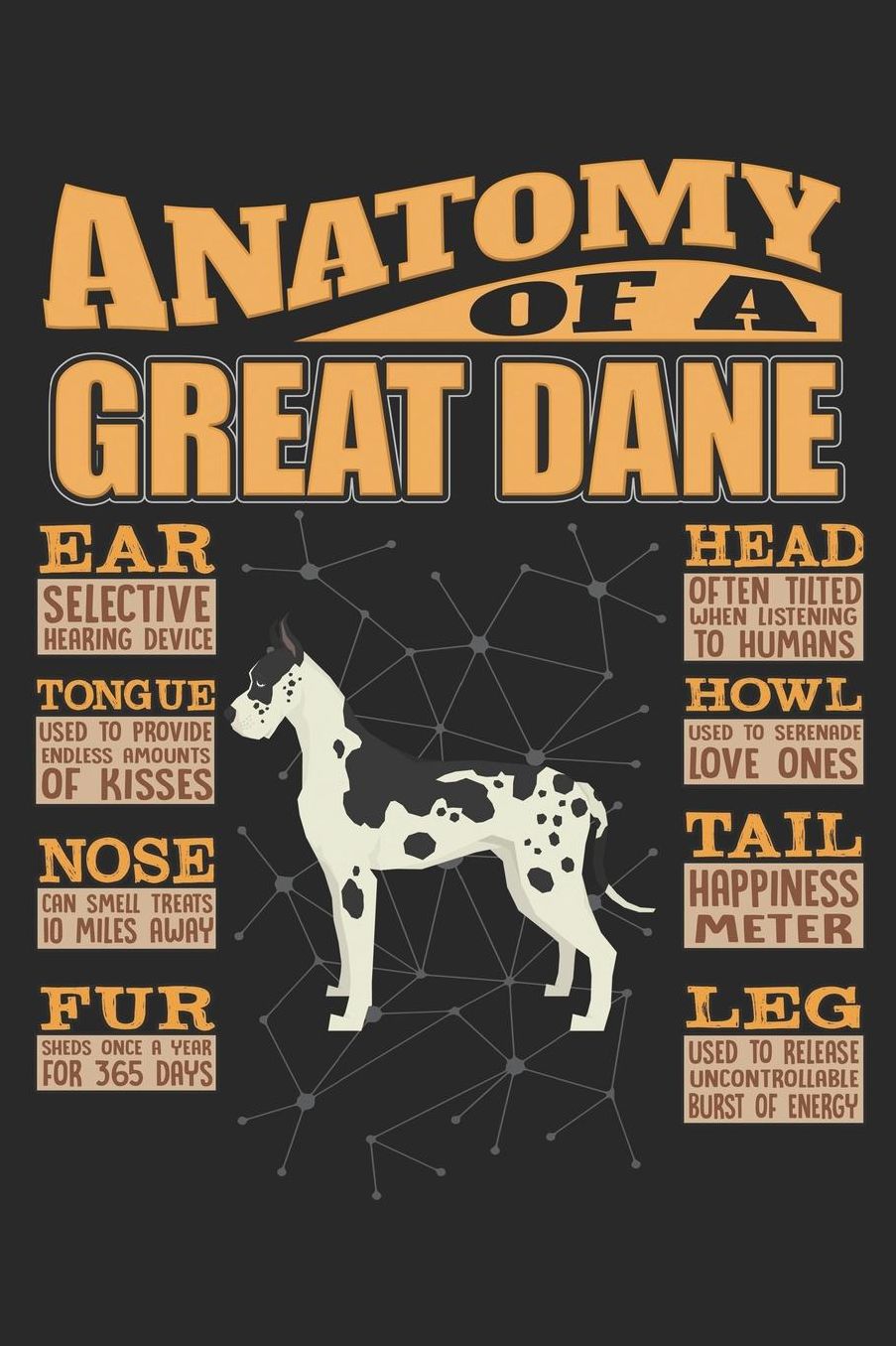Anatomy Of A Great Dane: Anatomy Of A Great Dane Notebook Journal 6x9 Personalized Customized Gift For Great Dane Mom Dad Lined Paper