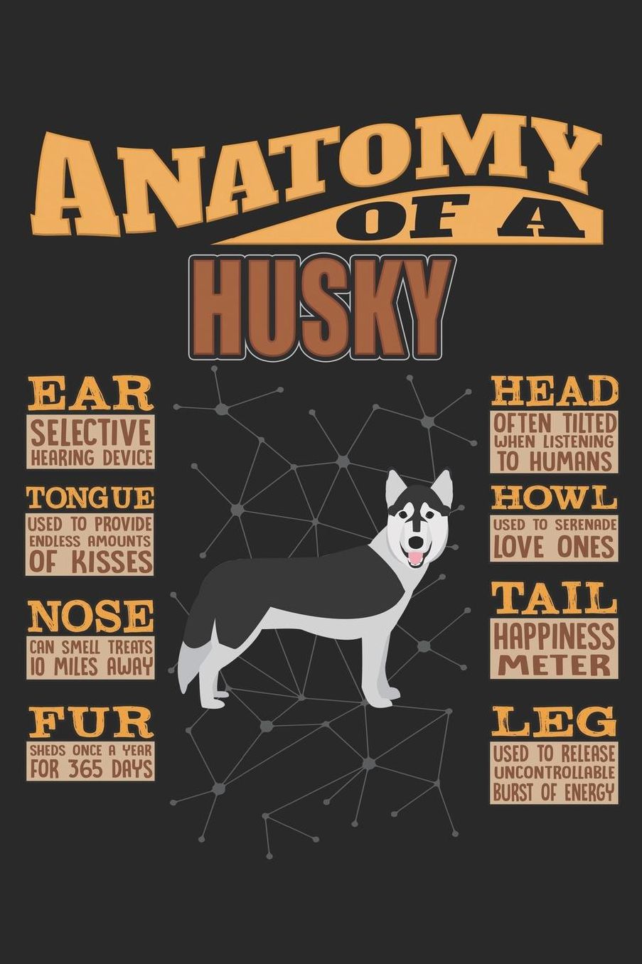 Anatomy Of A Husky: Anatomy Of A Husky Notebook Journal 6x9 Personalized Customized Gift For Husky Mom Dad Lined Paper