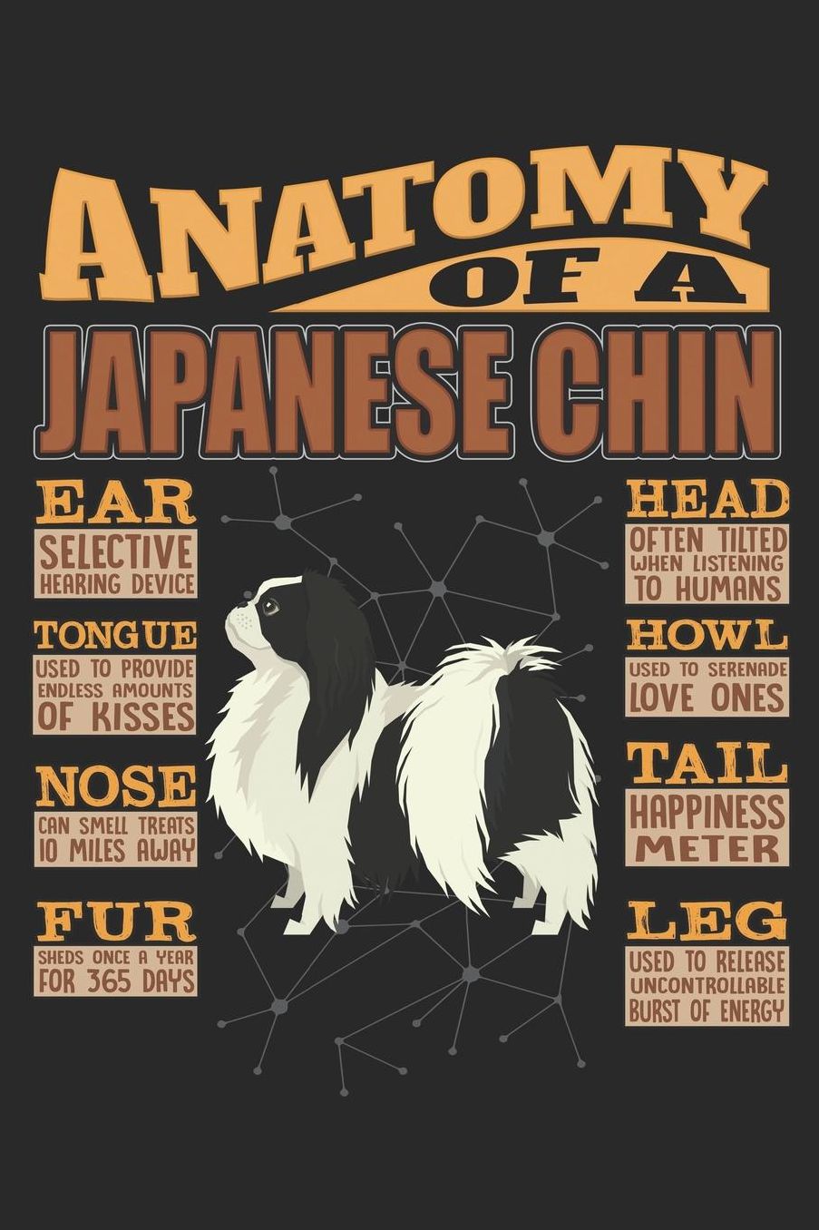 Anatomy Of A Japanese Chin: Anatomy Of A Japanese Chin Notebook Journal 6x9 Personalized Customized Gift For Japanese Chin Mom Dad Lined Paper