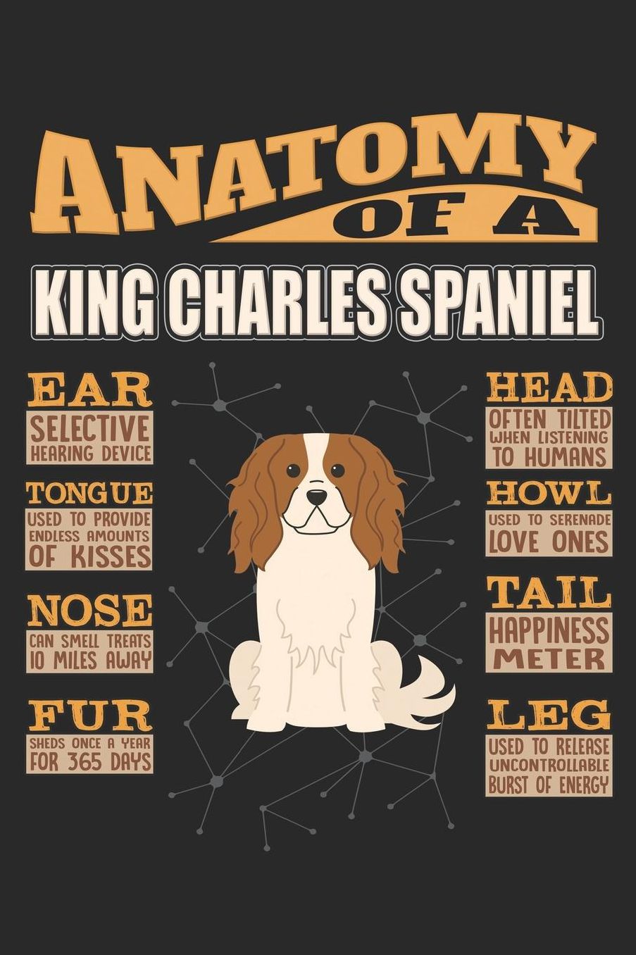 Anatomy Of A King Charles Spaniel: Anatomy Of A King Charles Spaniel Notebook Journal 6x9 Personalized Customized Gift For King Charles Spaniel Mom Dad Lined Paper