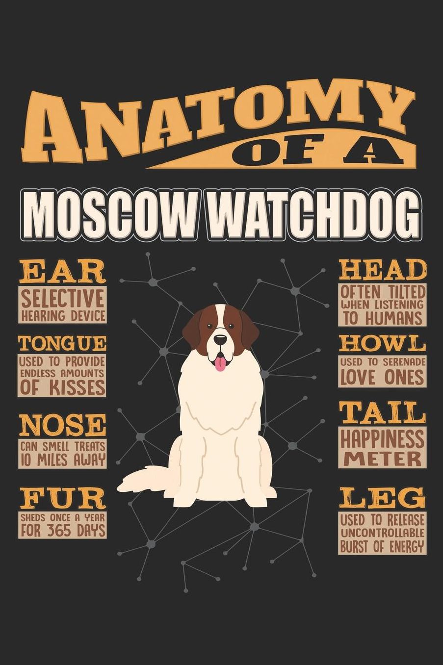 Anatomy Of A Moscow Watchdog: Anatomy Of A Moscow Watchdog Notebook Journal 6x9 Personalized Customized Gift For Moscow Watchdog Mom Dad Lined Paper
