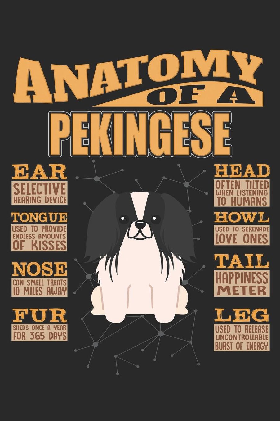 Anatomy Of A Pekingese: Anatomy Of A Pekingese Notebook Journal 6x9 Personalized Customized Gift For Pekingese Mom Dad Lined Paper