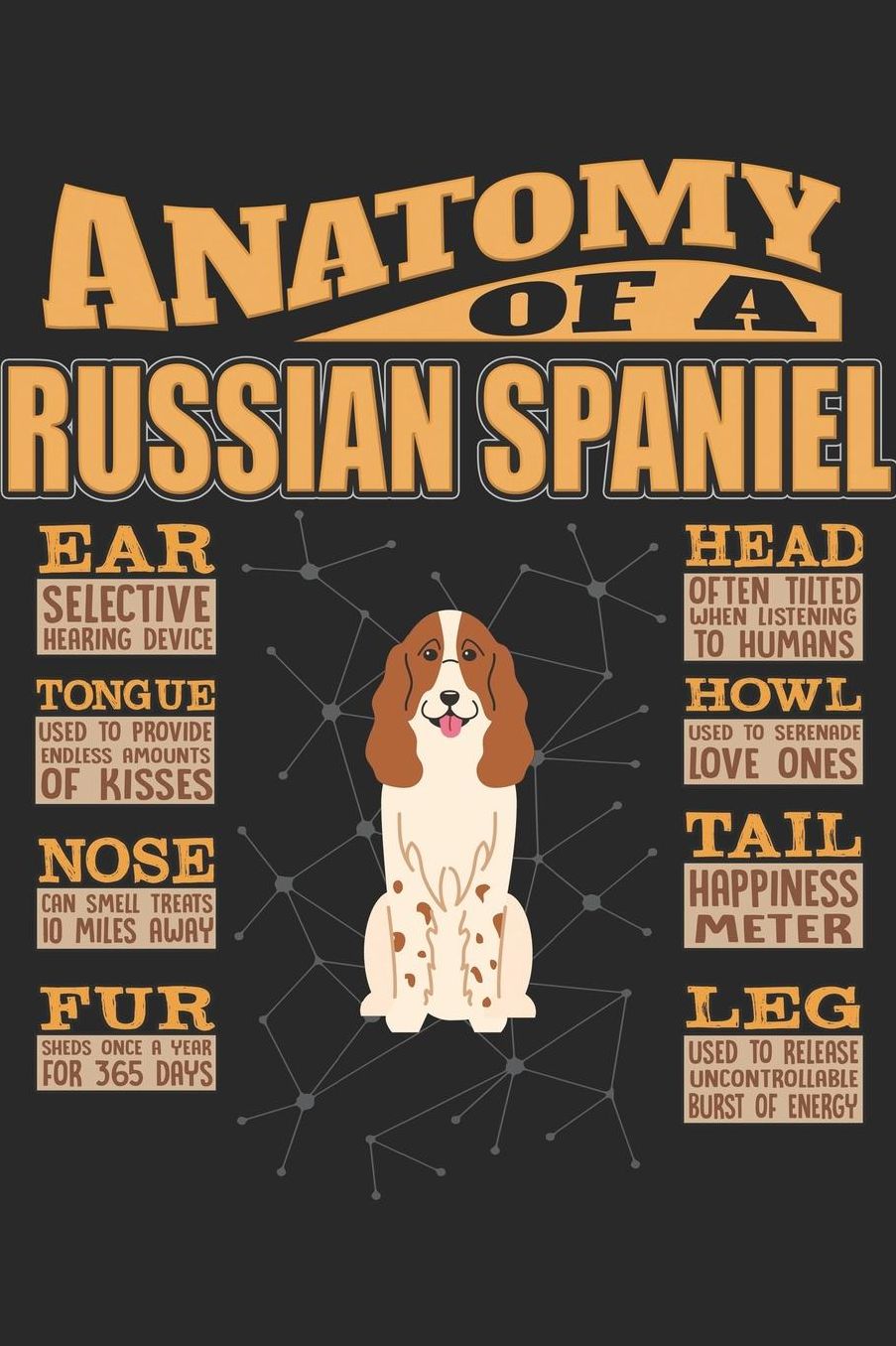 Anatomy Of A Russian Spaniel: Anatomy Of A Russian Spaniel Notebook Journal 6x9 Personalized Customized Gift For Russian Spaniel Mom Dad Lined Paper