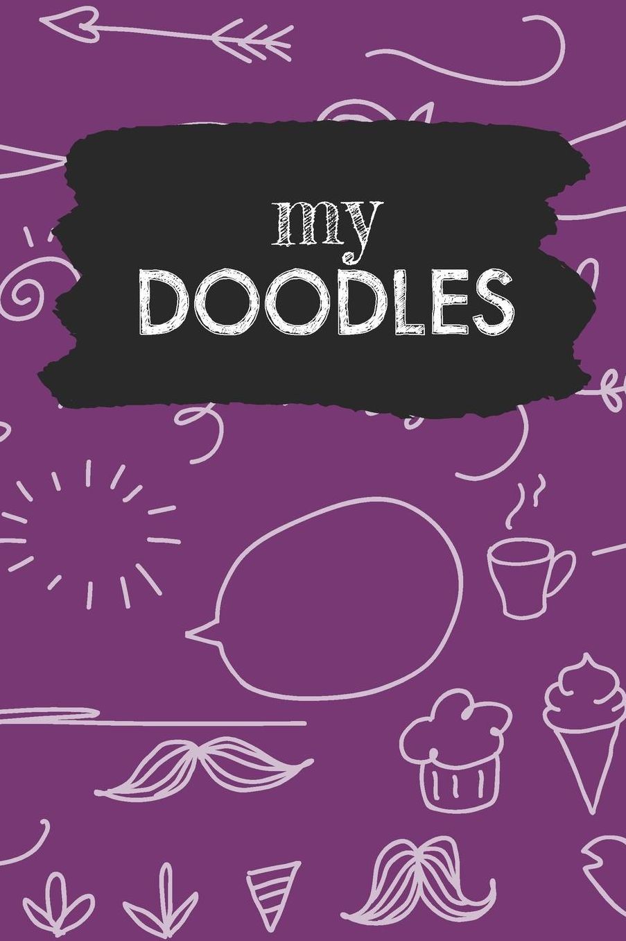 My Doodles: Plum Purple Sketchbook for Doodling - 6 x 9 size with 110 dot grid blankpages for sketching