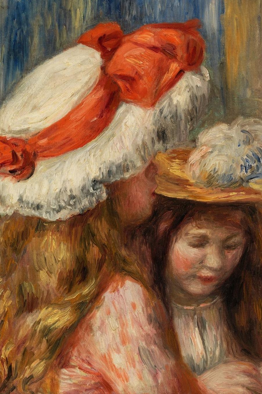 Art Journal: Pierre-Auguste Renoir - Girls with Hats - Art Cover College Ruled Notebook 110 Pages