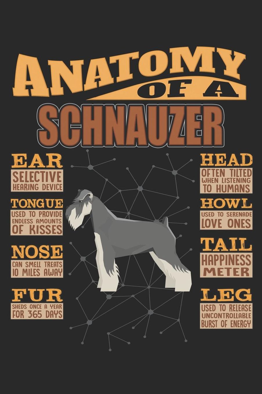 Anatomy Of A Schnauzer: Anatomy Of A Schnauzer Notebook Journal 6x9 Personalized Customized Gift For Schnauzer Mom Dad Lined Paper