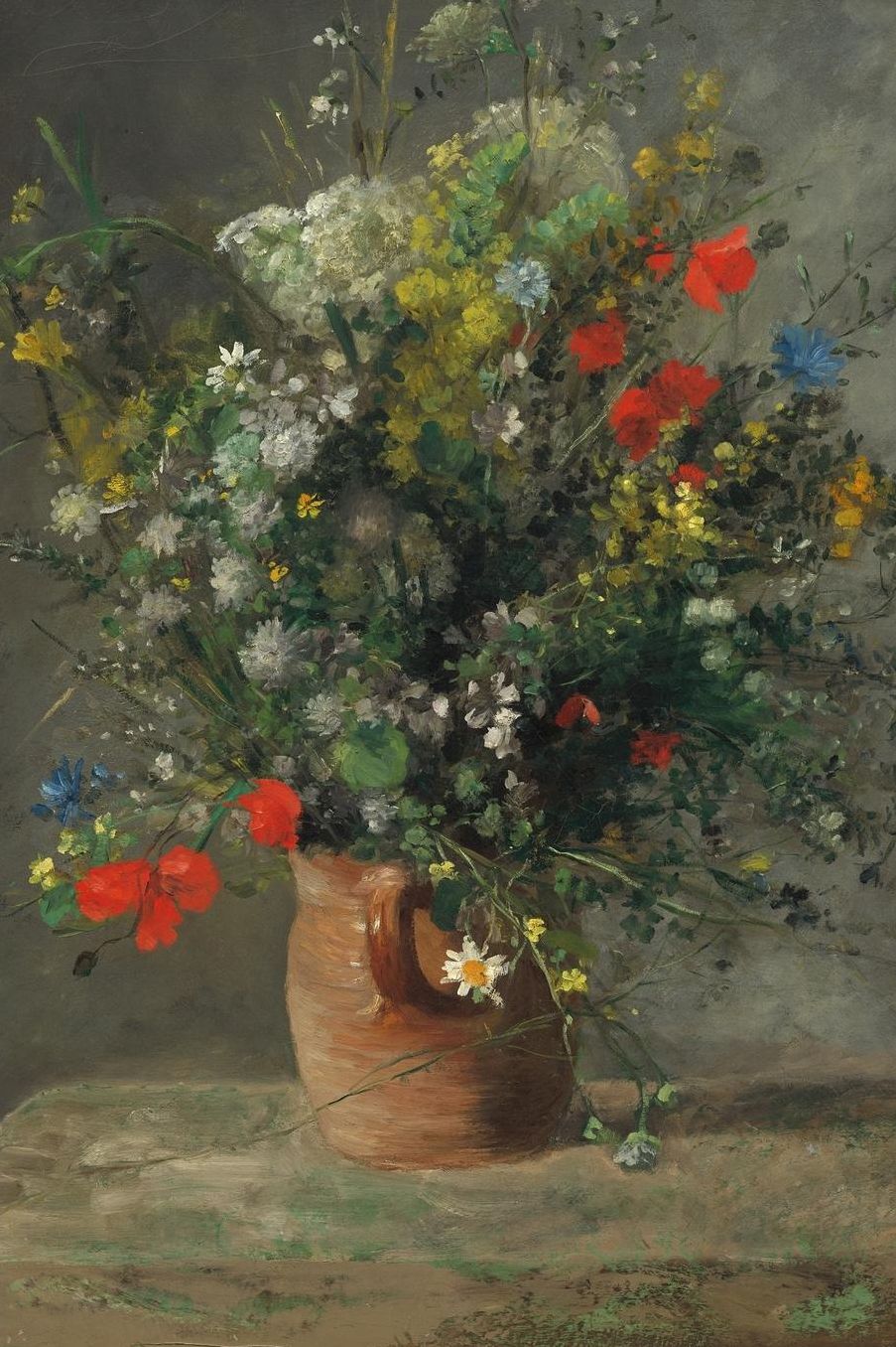 Art Journal: Pierre-Auguste Renoir - Flowers in a Vase - Art Cover College Ruled Notebook 110 Pages
