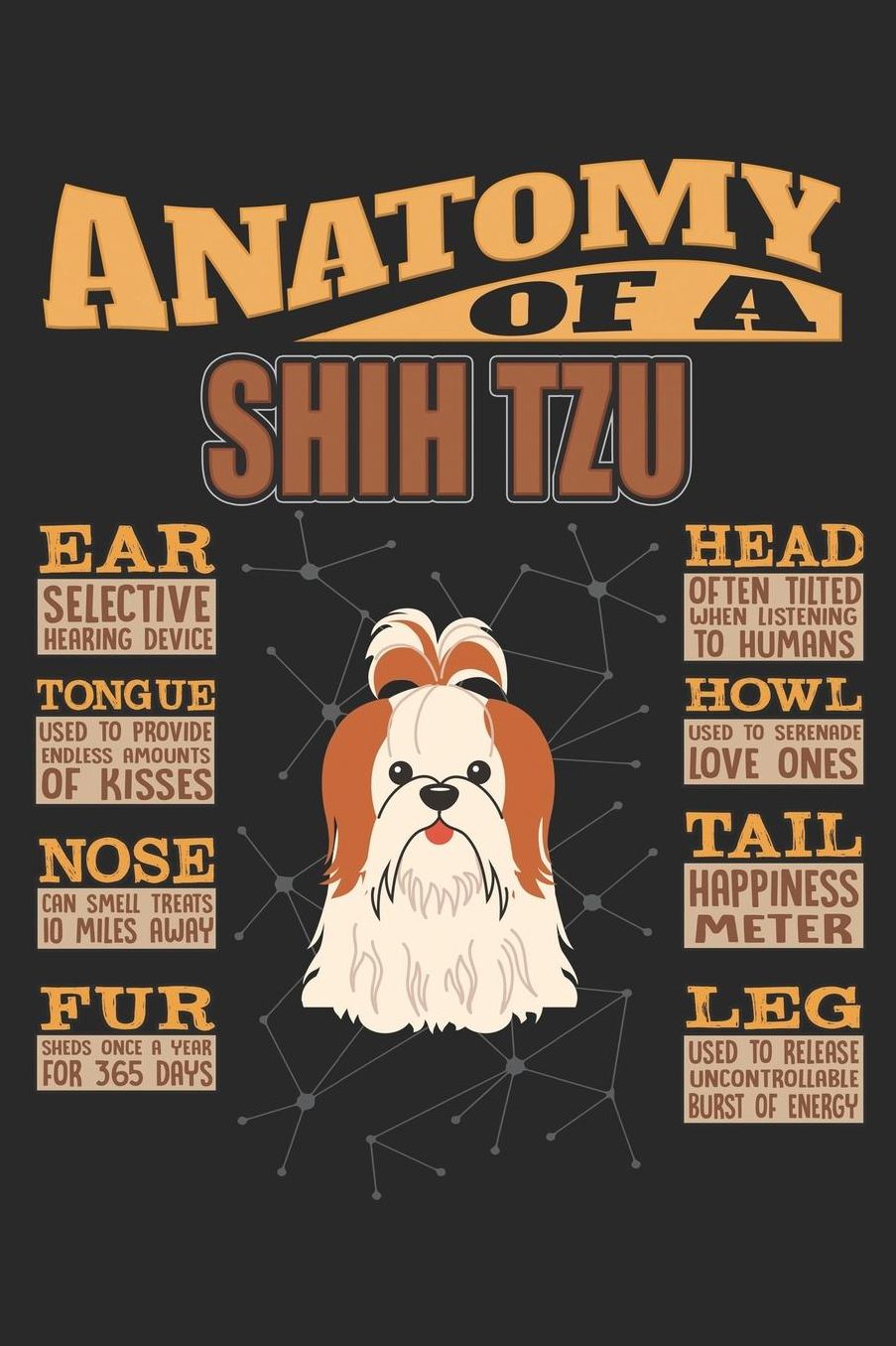 Anatomy Of A Shih Tzu: Anatomy Of A Shih Tzu Notebook Journal 6x9 Personalized Customized Gift For Shih Tzu Mom Dad Lined Paper