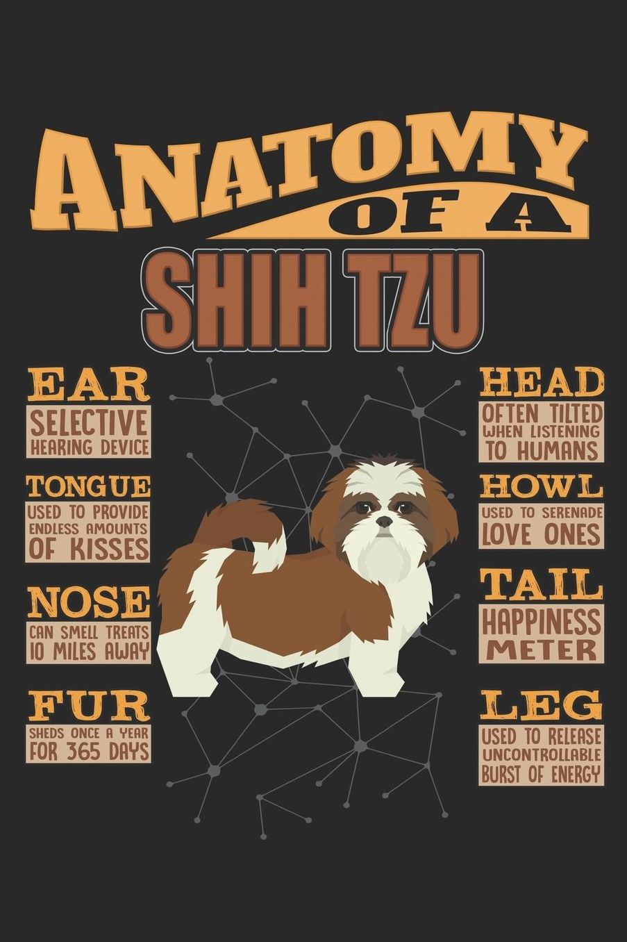 Anatomy Of A Shih Tzu: Anatomy Of A Shih Tzu Notebook Journal 6x9 Personalized Customized Gift For Shih Tzu Mom Dad Lined Paper