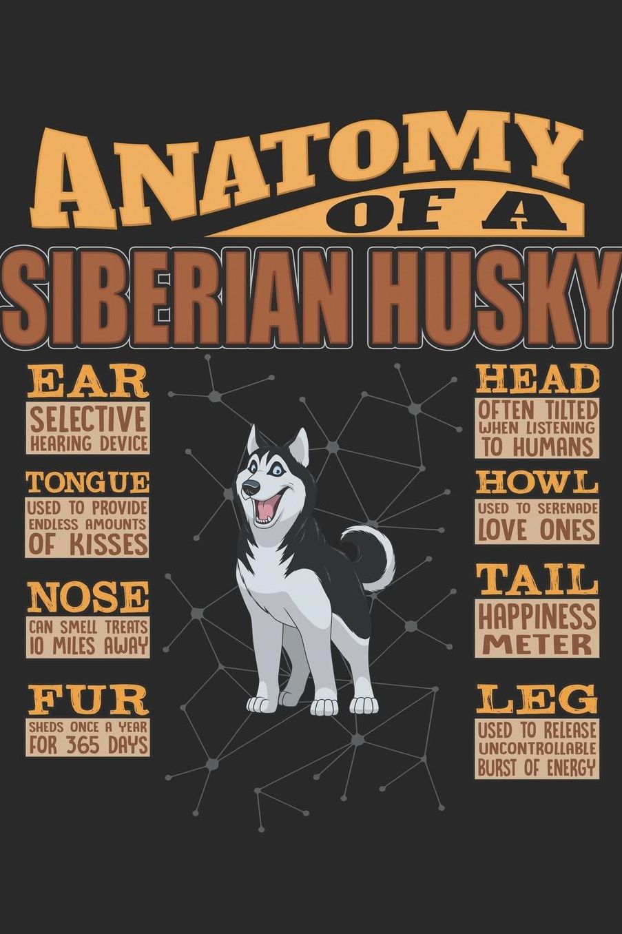 Anatomy Of A Siberian Husky: Anatomy Of A Siberian Husky Notebook Journal 6x9 Personalized Customized Gift For Siberian Husky Mom Dad Lined Paper