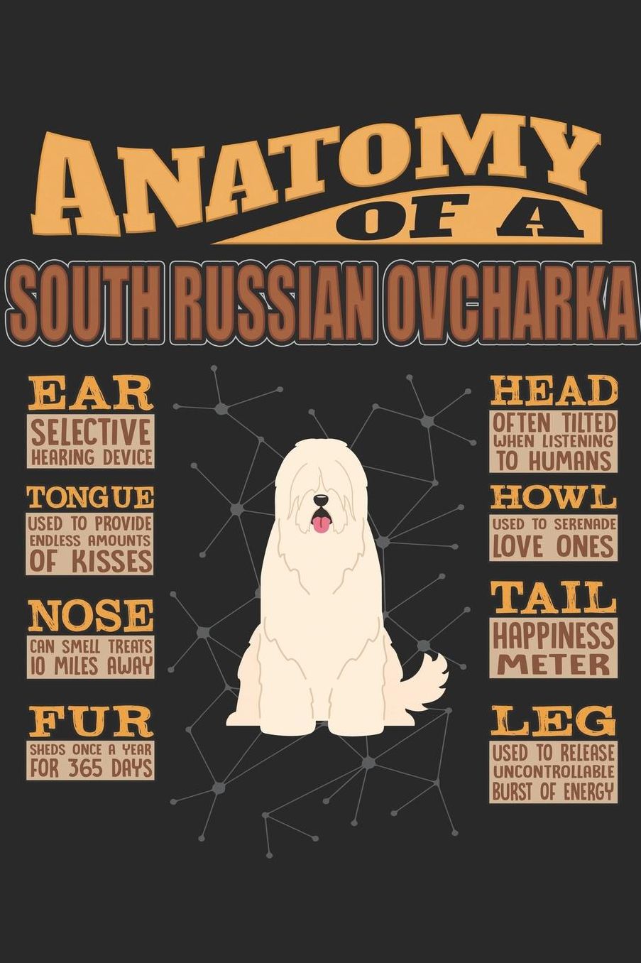Anatomy Of A South Russian Ovcharka: Anatomy Of A South Russian Ovcharka Notebook Journal 6x9 Personalized Customized Gift For South Russian Ovcharka Mom Dad Lined Paper