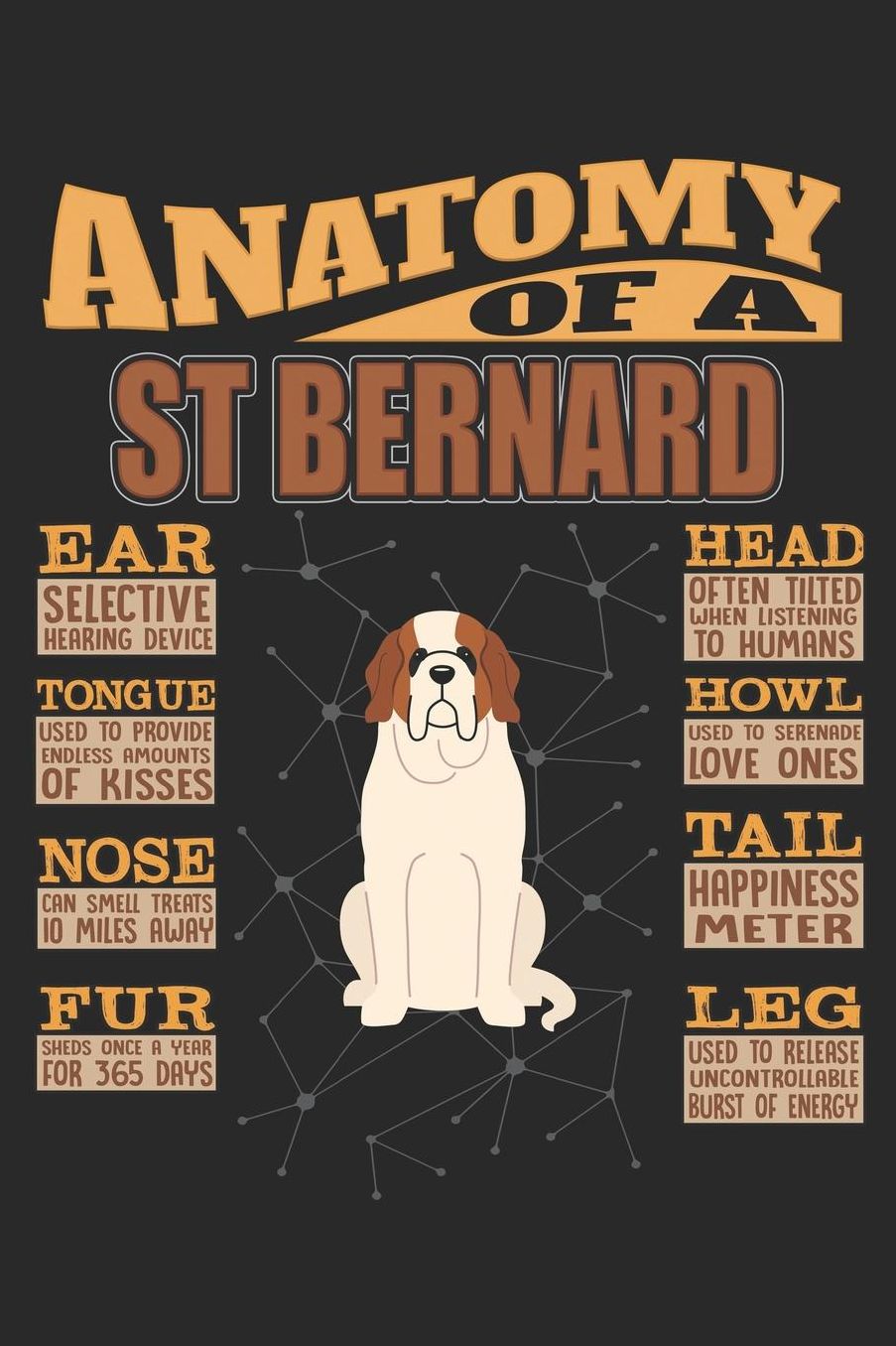 Anatomy Of A St Bernard: Anatomy Of A St Bernard Notebook Journal 6x9 Personalized Customized Gift For St Bernard Dog Mom Dad Lined Paper