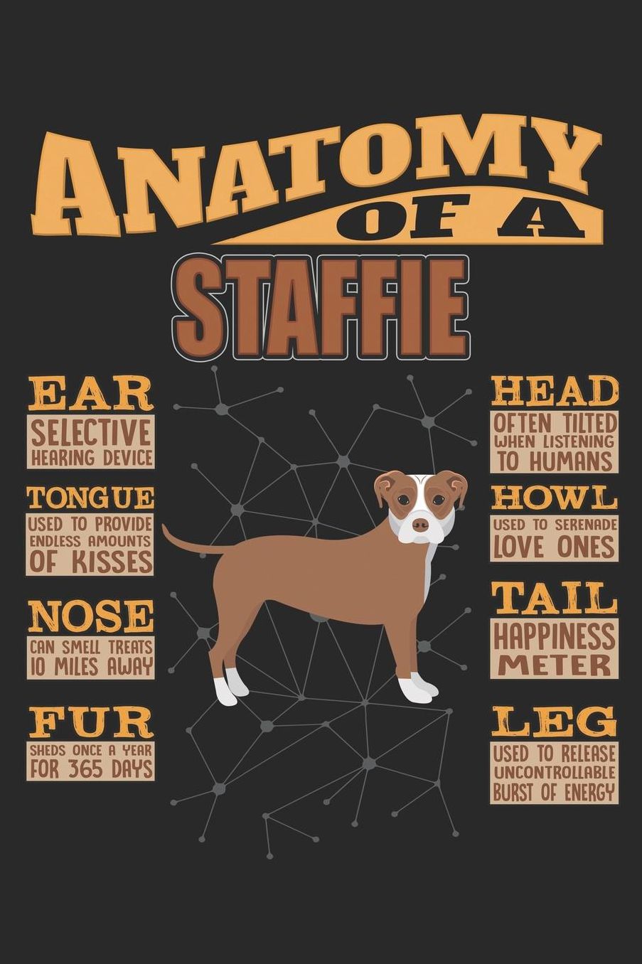 Anatomy Of A Staffie: Anatomy Of A Staffordshire Bull Terrier Notebook Journal 6x9 Personalized Customized Gift For Staffordshire Bull Terrier Mom Dad Lined Paper