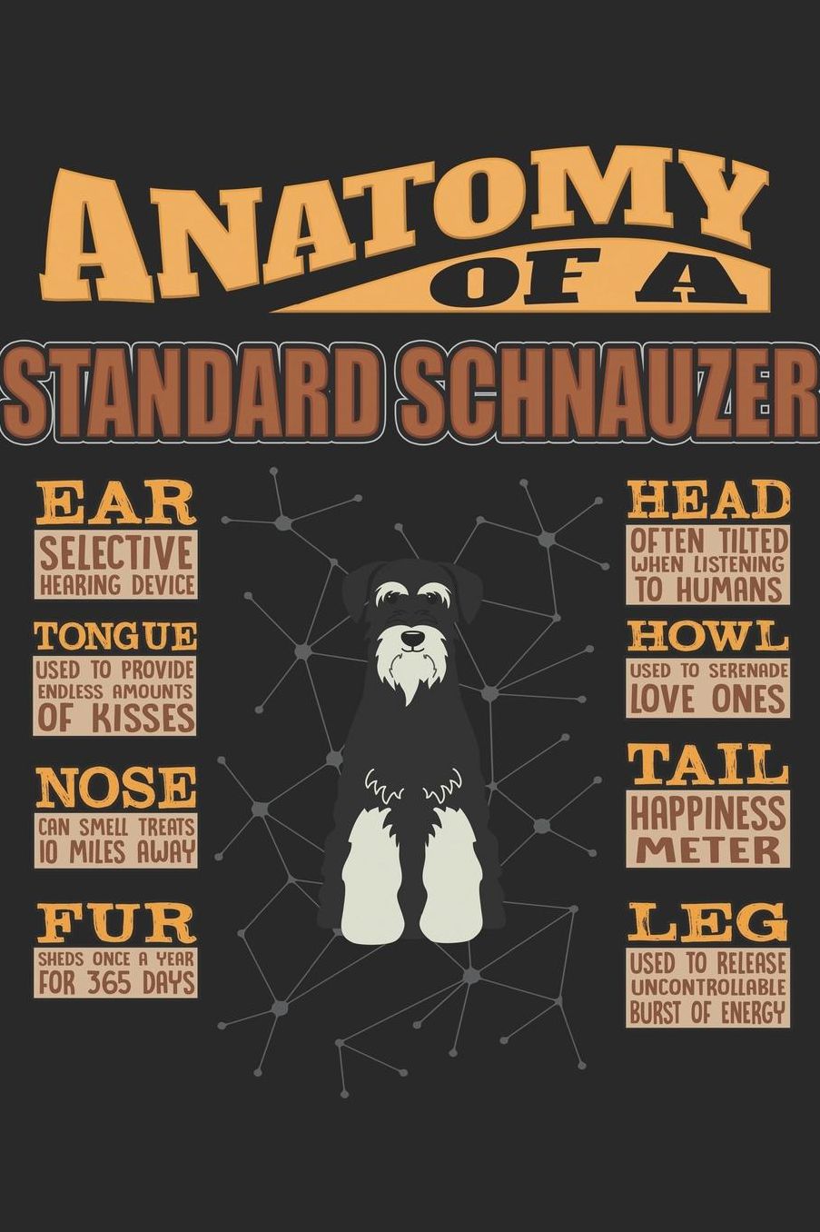 Anatomy Of A Standard Schnauzer: Anatomy Of A Standard Schnauzer Notebook Journal 6x9 Personalized Customized Gift For Standard Schnauzer Mom Dad Lined Paper