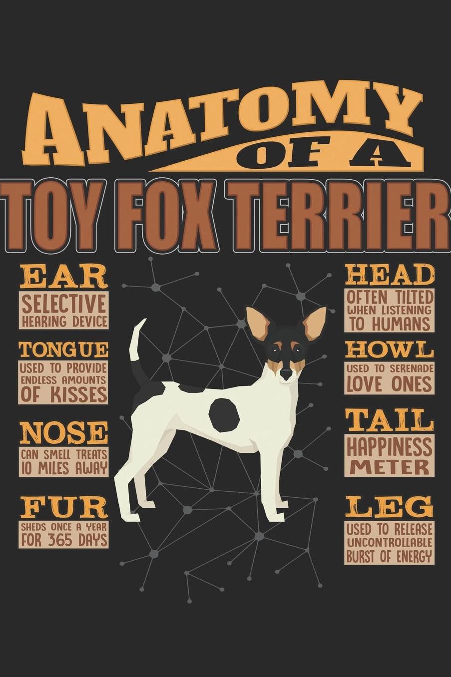 Anatomy Of A Toy Fox Terrier: Anatomy Of A Toy Fox Terrier Notebook Journal 6x9 Personalized Customized Gift For Toy Fox Terrier Mom Dad Lined Paper