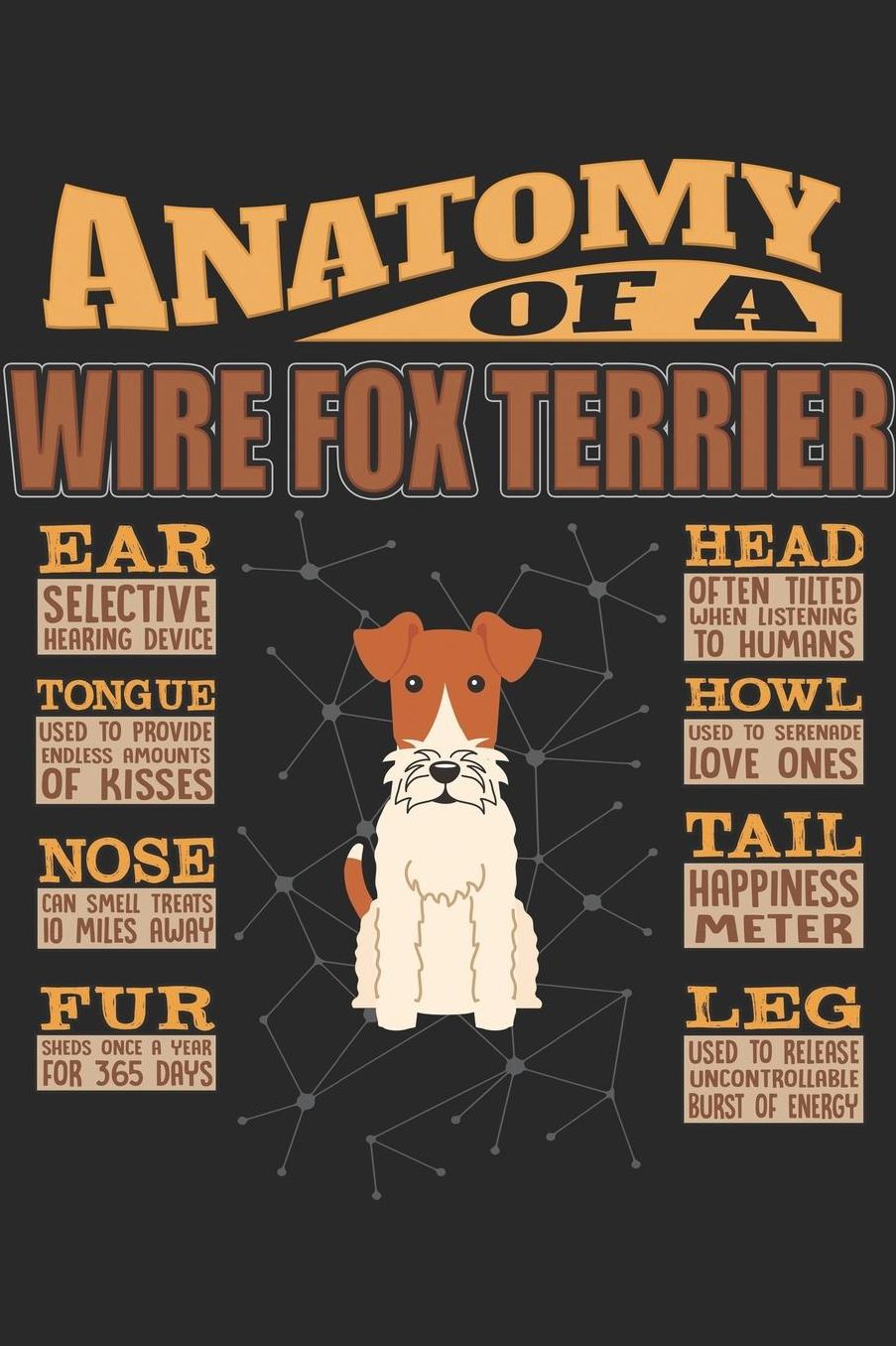 Anatomy Of A Wire Fox Terrier: Anatomy Of A Wire Fox Terrier Notebook Journal 6x9 Personalized Customized Gift For Wire Fox Terrier Mom Dad Lined Paper