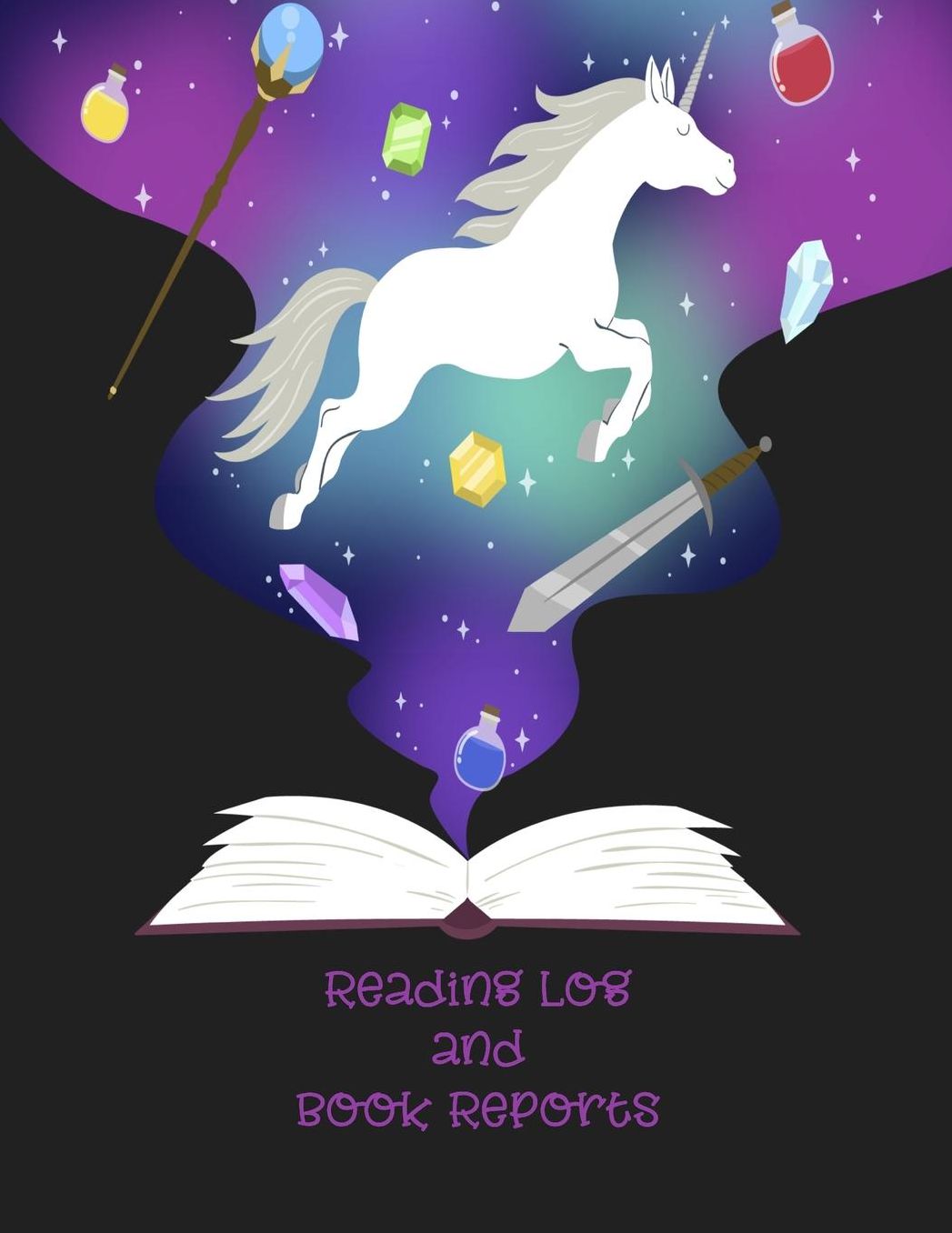 Reading Log And Book Reports: A Reading Journal For Kindergarten To 5th Grade Readers To Be Used To Keeps Track And Review Their Book Reading-Great Gift For Kid With Cute Unicorn Book Cover(Vol.4)