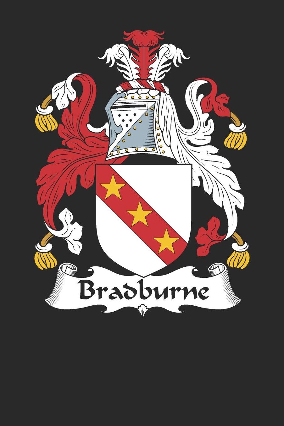 Bradburne: Bradburne Coat of Arms and Family Crest Notebook Journal (6 x 9 - 100 pages)