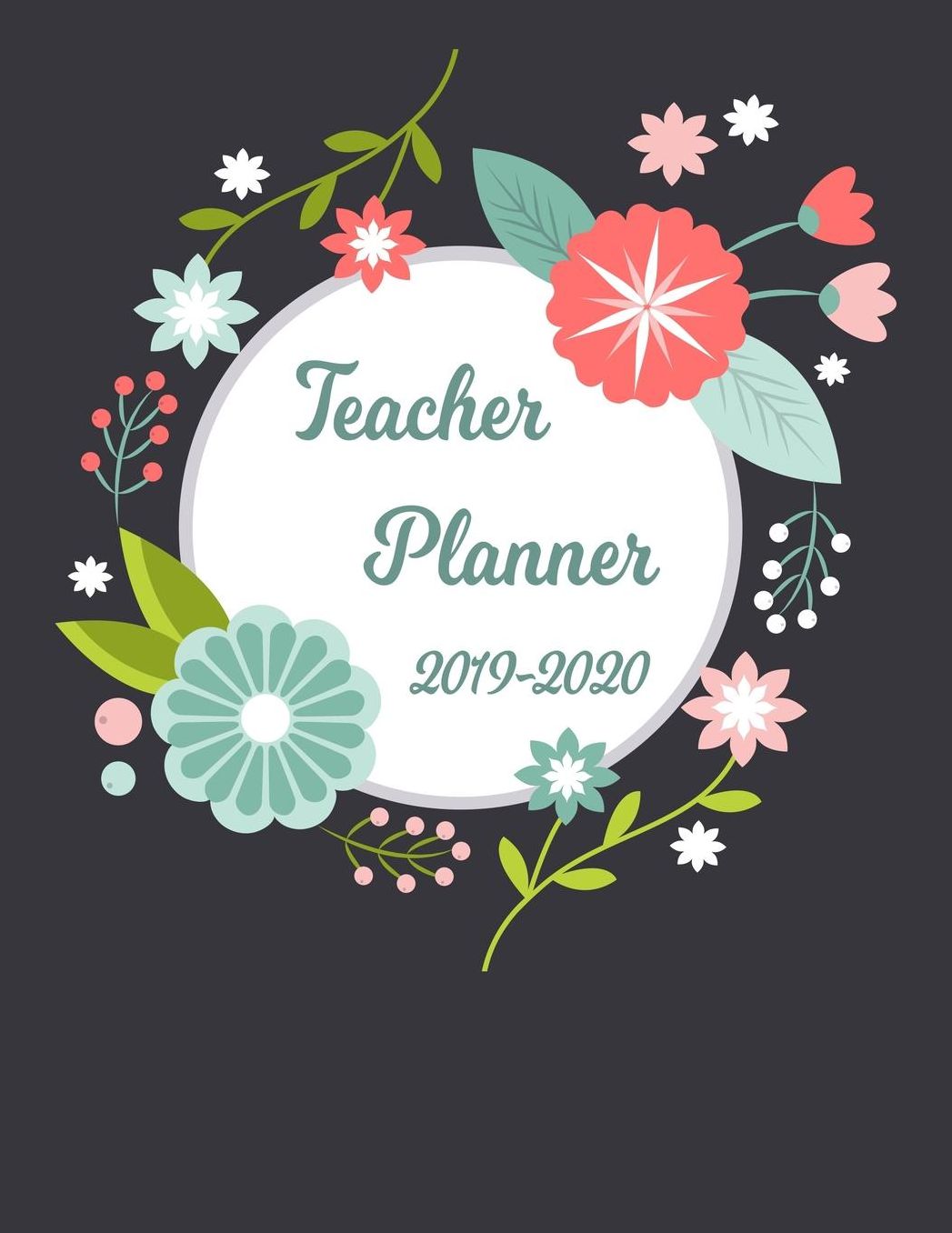 Teacher Planner: Lesson Organizer: Teacher Agenda For Class Organization and Planning Weekly and Monthly Academic Year (July - August) Floral Flower Leaf Purple Cover (2019-2020)