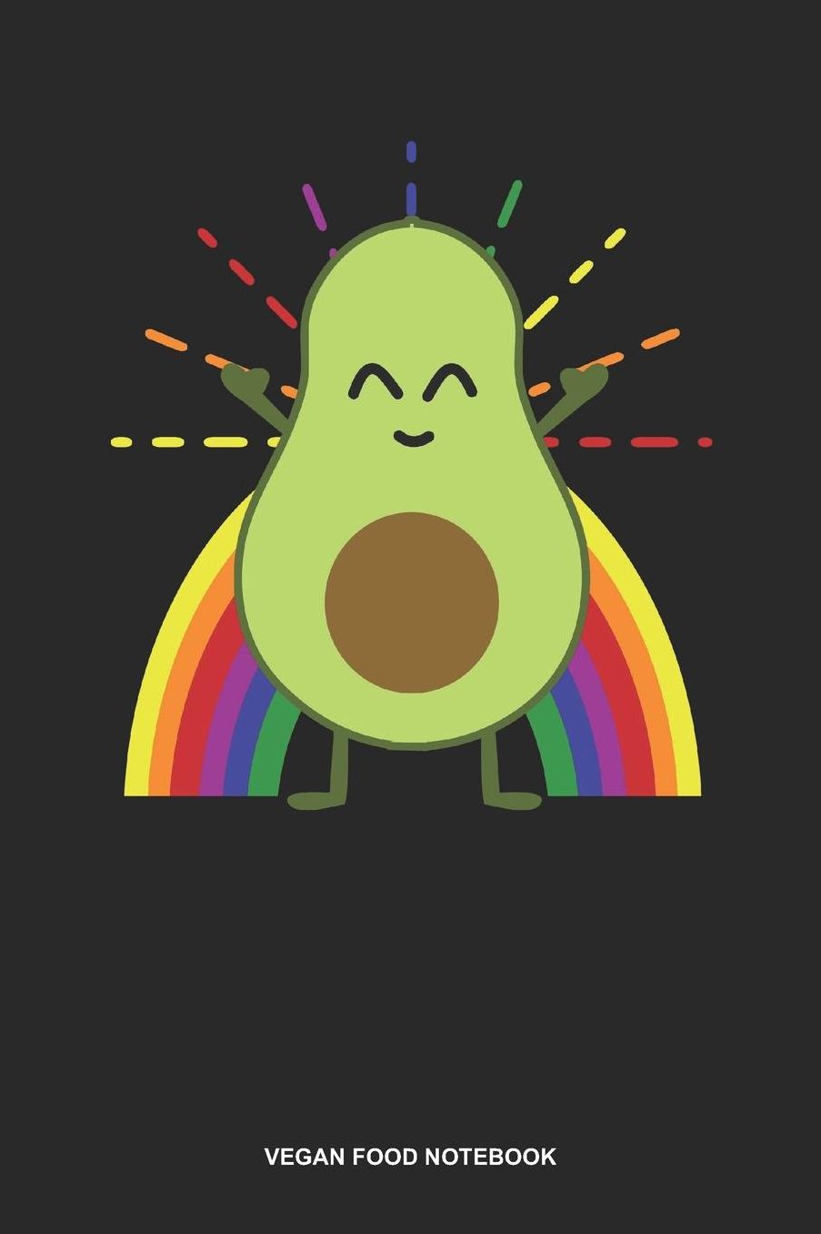 Vegan Food Notebook: Dotted Log Book For Vegetarian Or Vegan: Vegan Rainbow Journal Avocado Lgbtq Gift