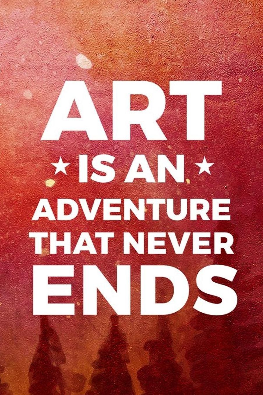 Art Is An Adventure That Never Ends: Blank Lined Notebook ( Art) Orange