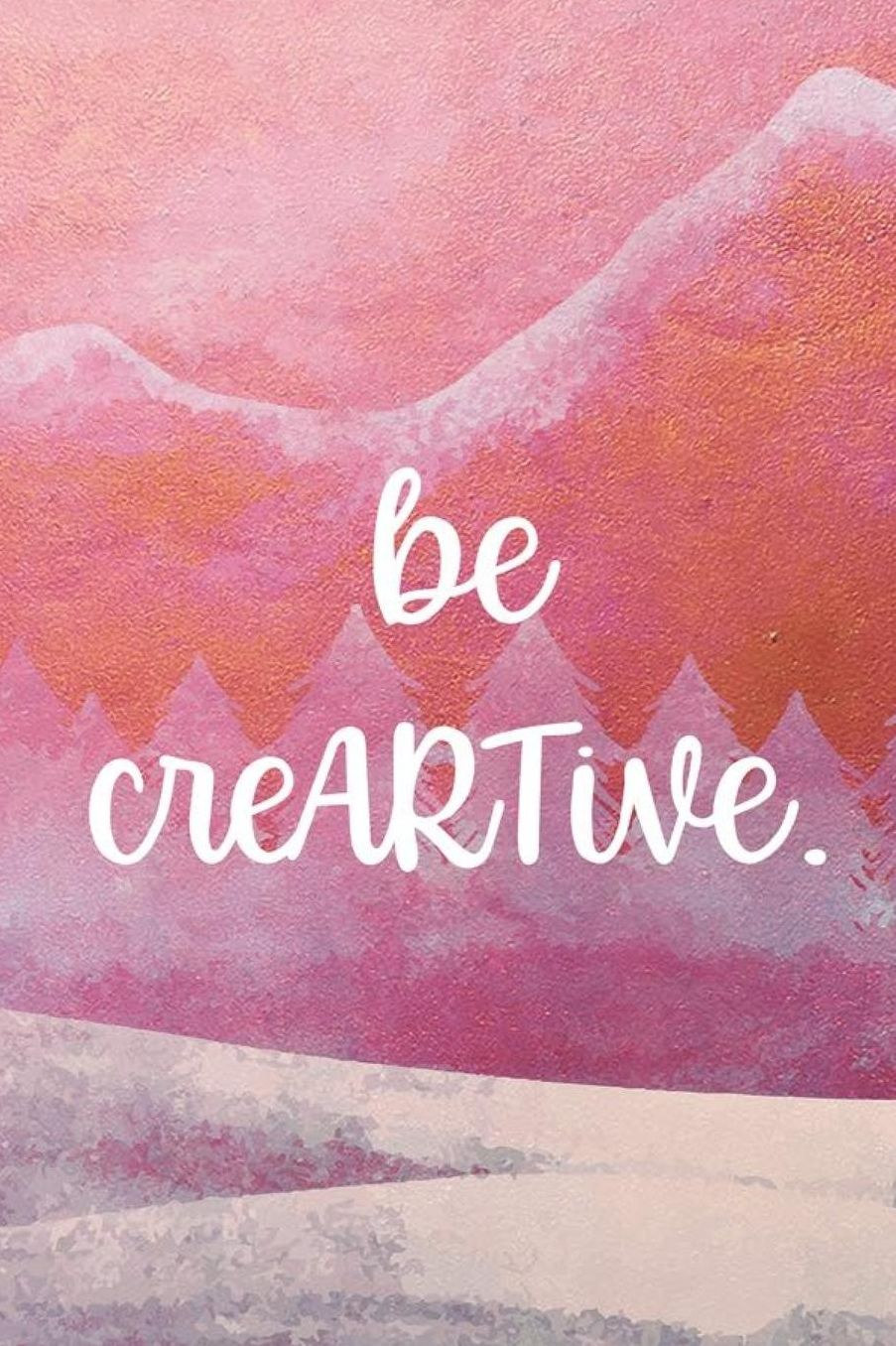 Be Creartive: Blank Lined Notebook ( Art) Pink