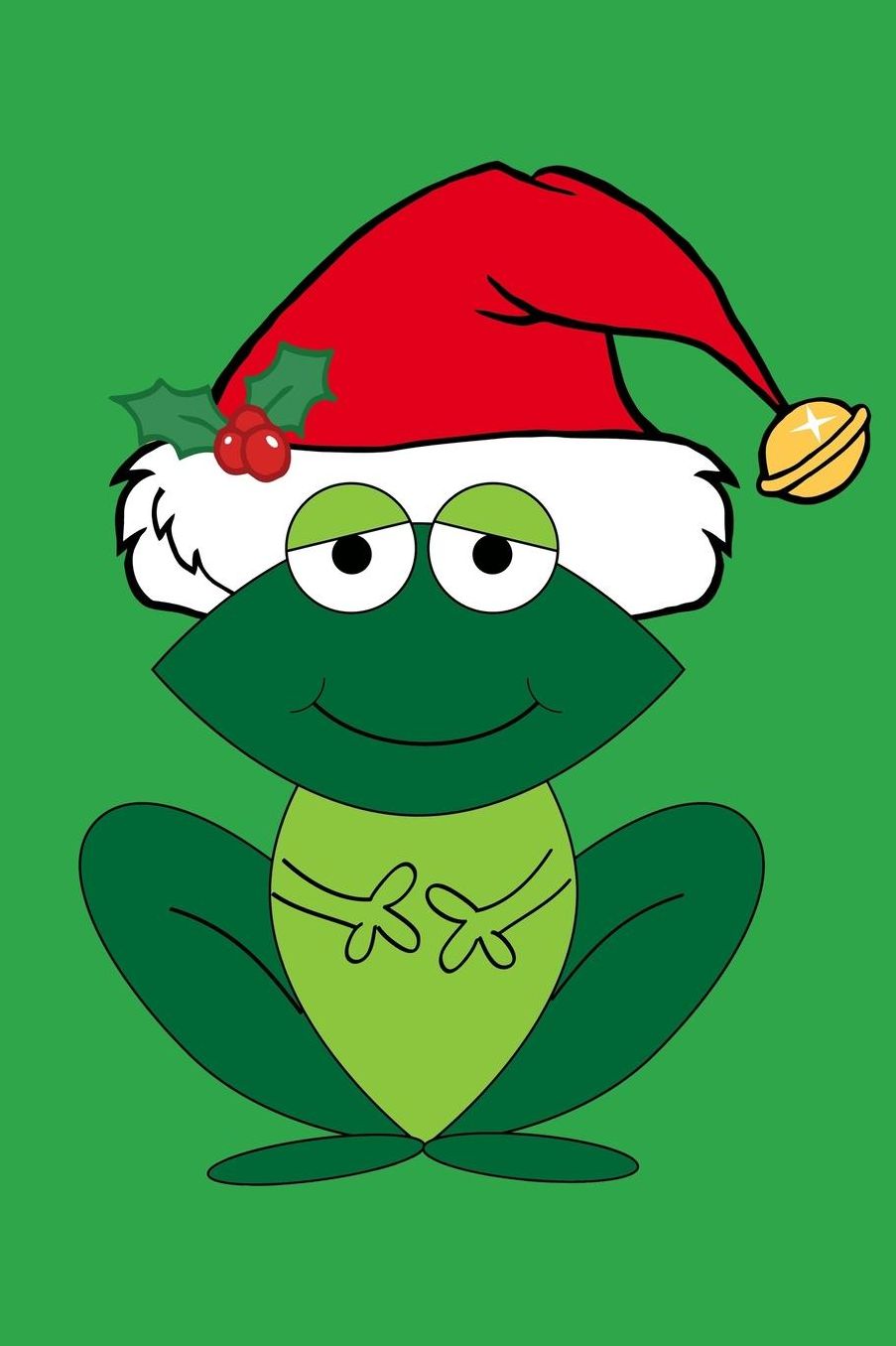 Cute Christmas Frog Journal: Cool Green Froggy Santa Claus Notebook