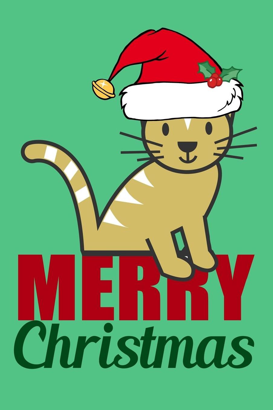 Cute Merry Christmas Cat Journal: Pretty Kitty Santa Claus Notebook Gift