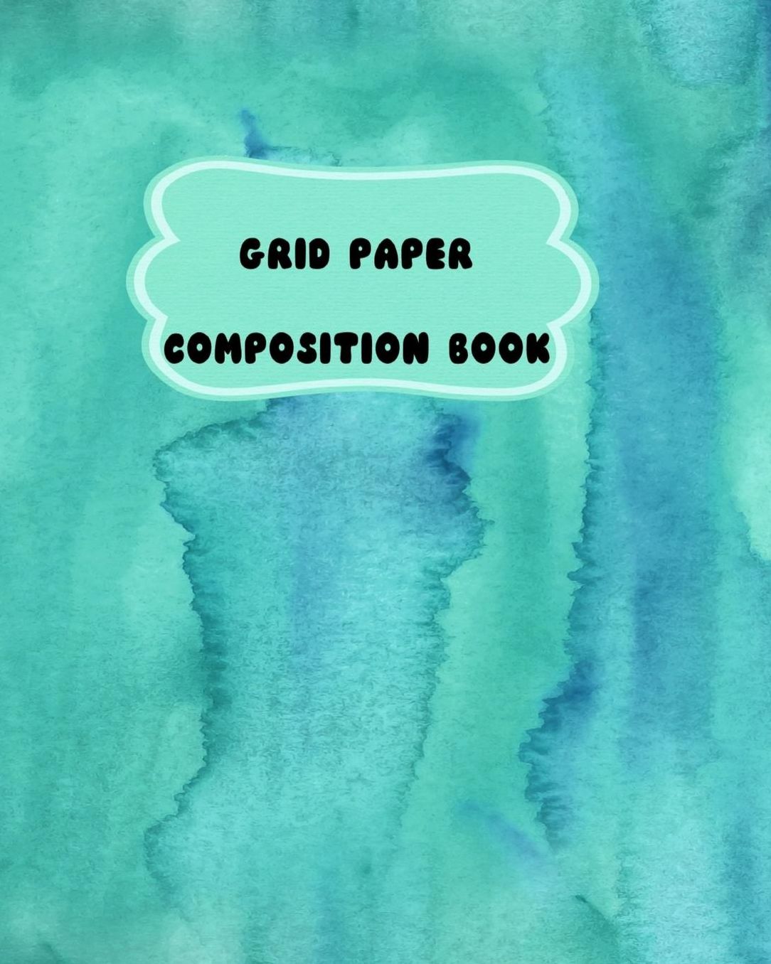 Grid Paper Composition Book: Teal Swirl Theme-Graph Book 2 squares per inch-8 x 10