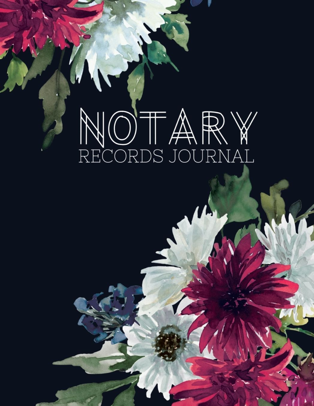 Notary Records Journal: Notary Public Official Records Journal Log Book, 110 pages 8.5 X 11 110 pages Matte Floral Cover