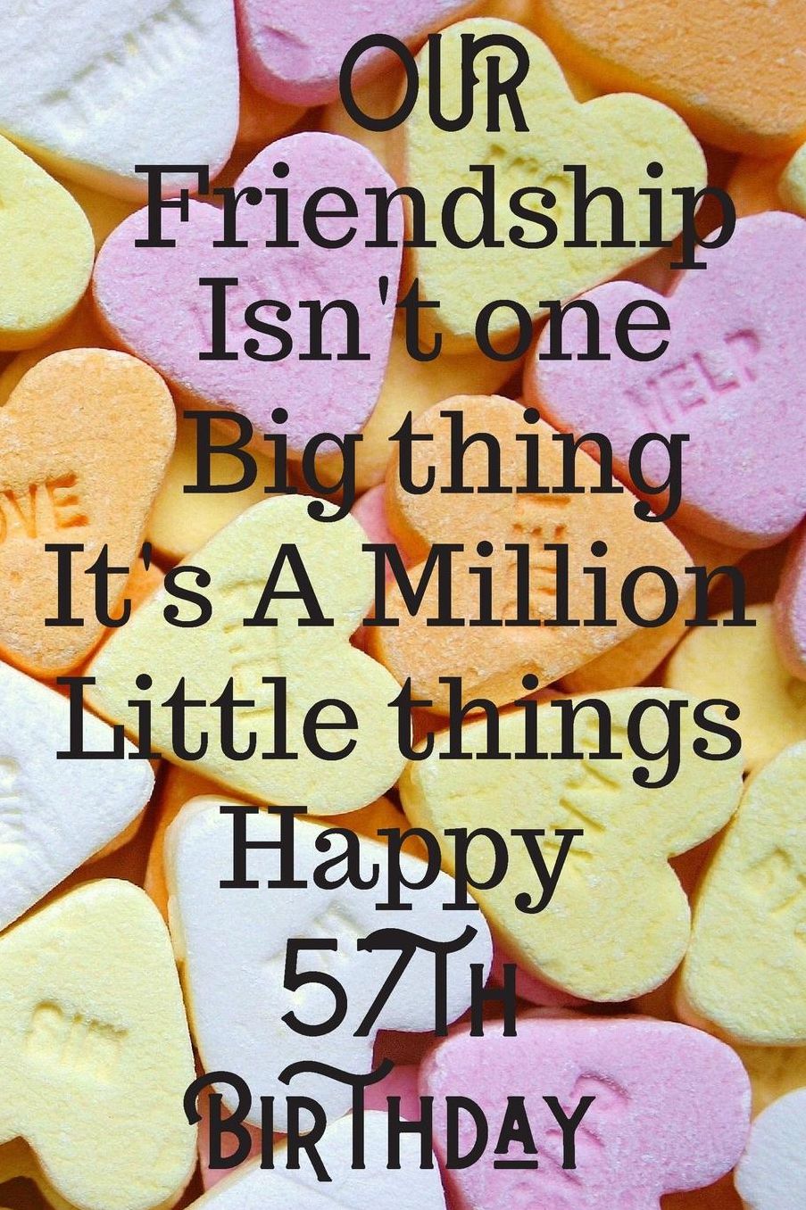 Our Friendship Isn't One Big Thing It's A Million Little Things Happy 57th Birthday: 57th Birthday Gift Journal / Notebook / Diary / Great for Men & Women Floral Flower (6 x 9 - 110 Blank Lined Pages)