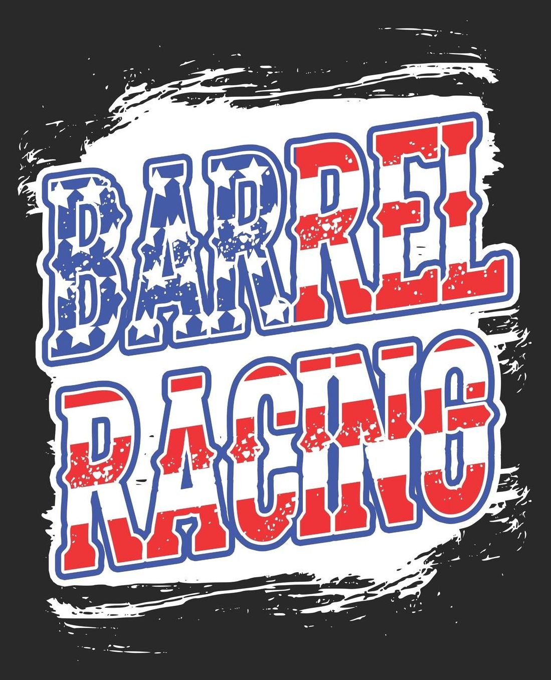 Barrel Racing: American Flag Red White Blue Patriotic Horse Composition Notebook 100 College Ruled Pages Journal Diary